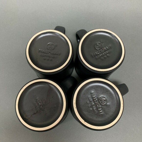 Pfaltzgraff Midnight Sun Black Coffee Cups Mugs Lot of 4 - Picture 7 of 8
